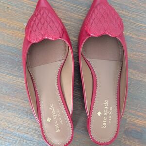 kate spade Quilted Heart Pointed Flats in Bright Red (New)